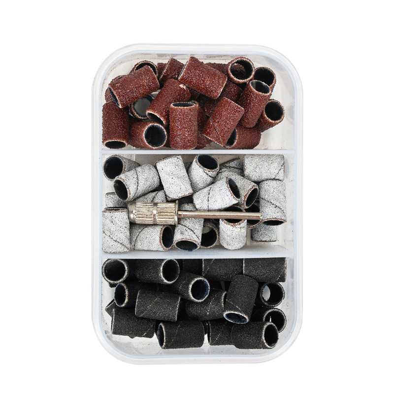 Transfronterizo nuevo clavo cabeza de molienda anillo de arena máquina de pulir eléctrica clavo anillo de molienda negro y blanco multi-color caja de montaje cojinete