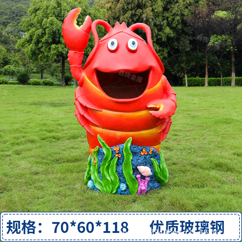 Basurero de Escultura Dibujos Animados de Fibra de Vidrio