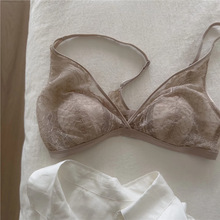 日系兔耳朵杯无钢圈薄款少女甜美文胸罩蝴蝶背透气舒适纯欲内衣女