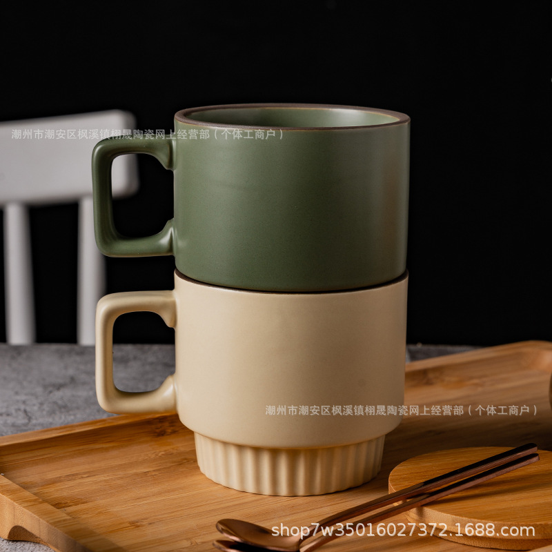 Taza de cerámica simple de color sólido taza de agua de oficina taza de café vintage taza de desayuno taza de pareja taza de latte creativa