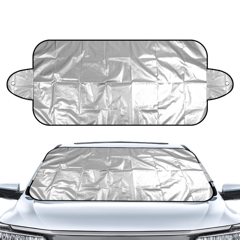 Car Sunshade Windshield Cover, Thickened Silver-Coated Snow Shield, Car Sunshade, Sun Protection Suction Cup Type, Waterproof and Sun-Resistant
