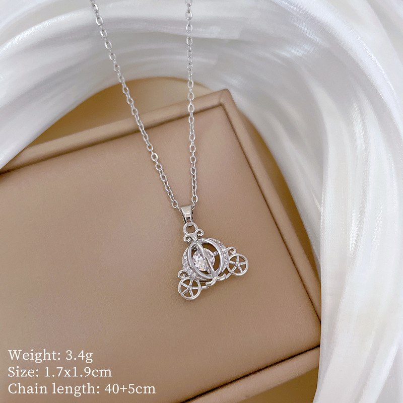 Collier De Luxe Scintillant Strass Pour Femme Chaîne En Acier_voghion.com