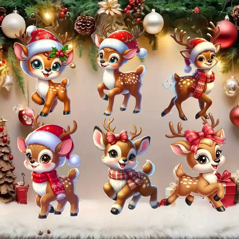 跨境新款万圣节可爱动物小鹿车载挂件亚克力汽车后视镜装饰品礼物