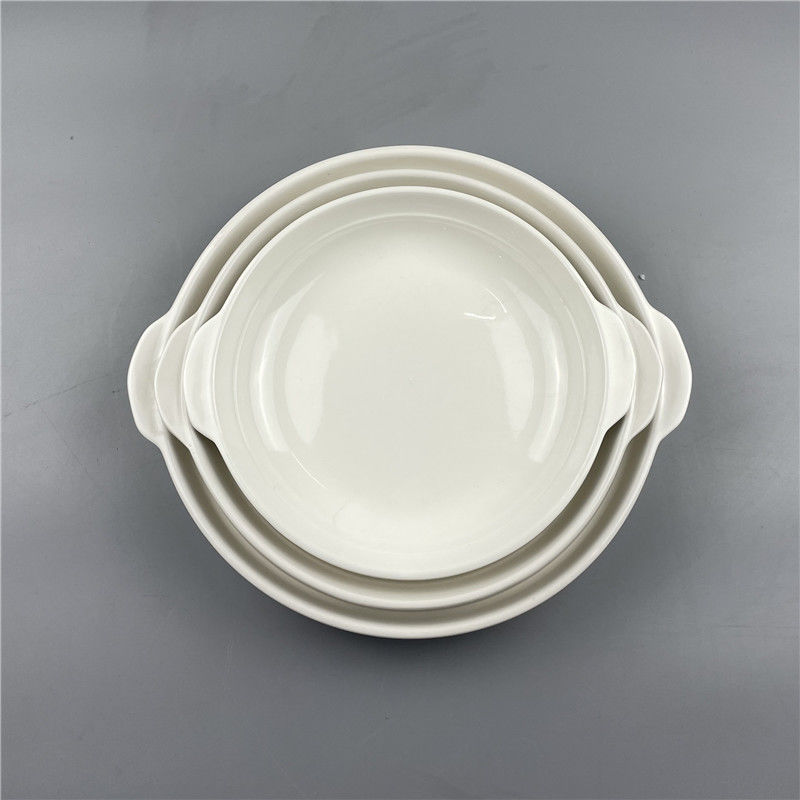 Restaurant White ceramics plate Binaural Abalone dish Steamed fish dish Microwave Oven Dish Rice dish Rice dish Soup plate
