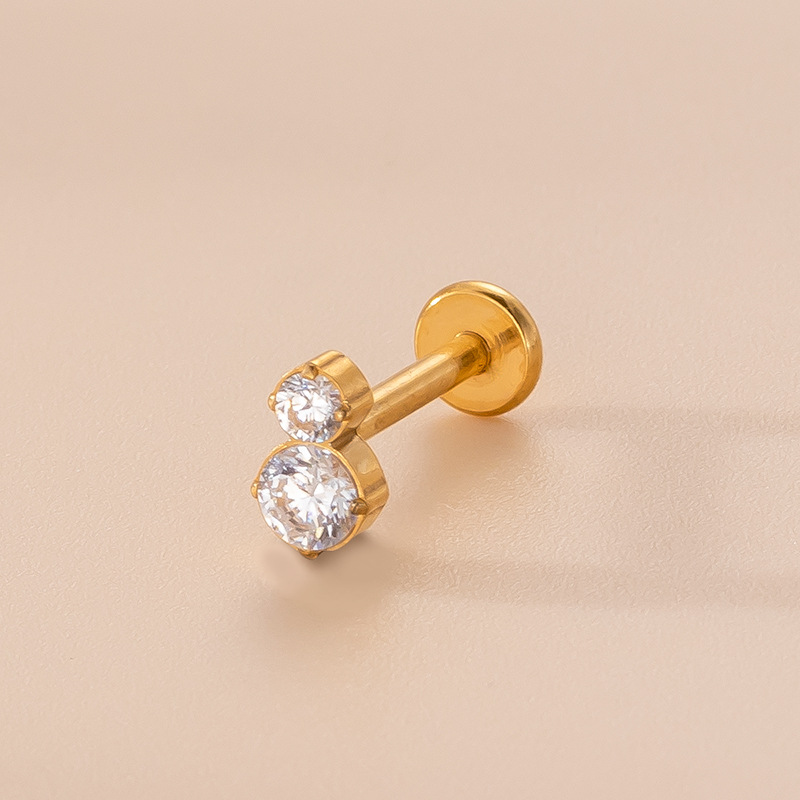 Fashion Geometric Eye Lightning Metal Plating Rhinestones Labret 1 Piece