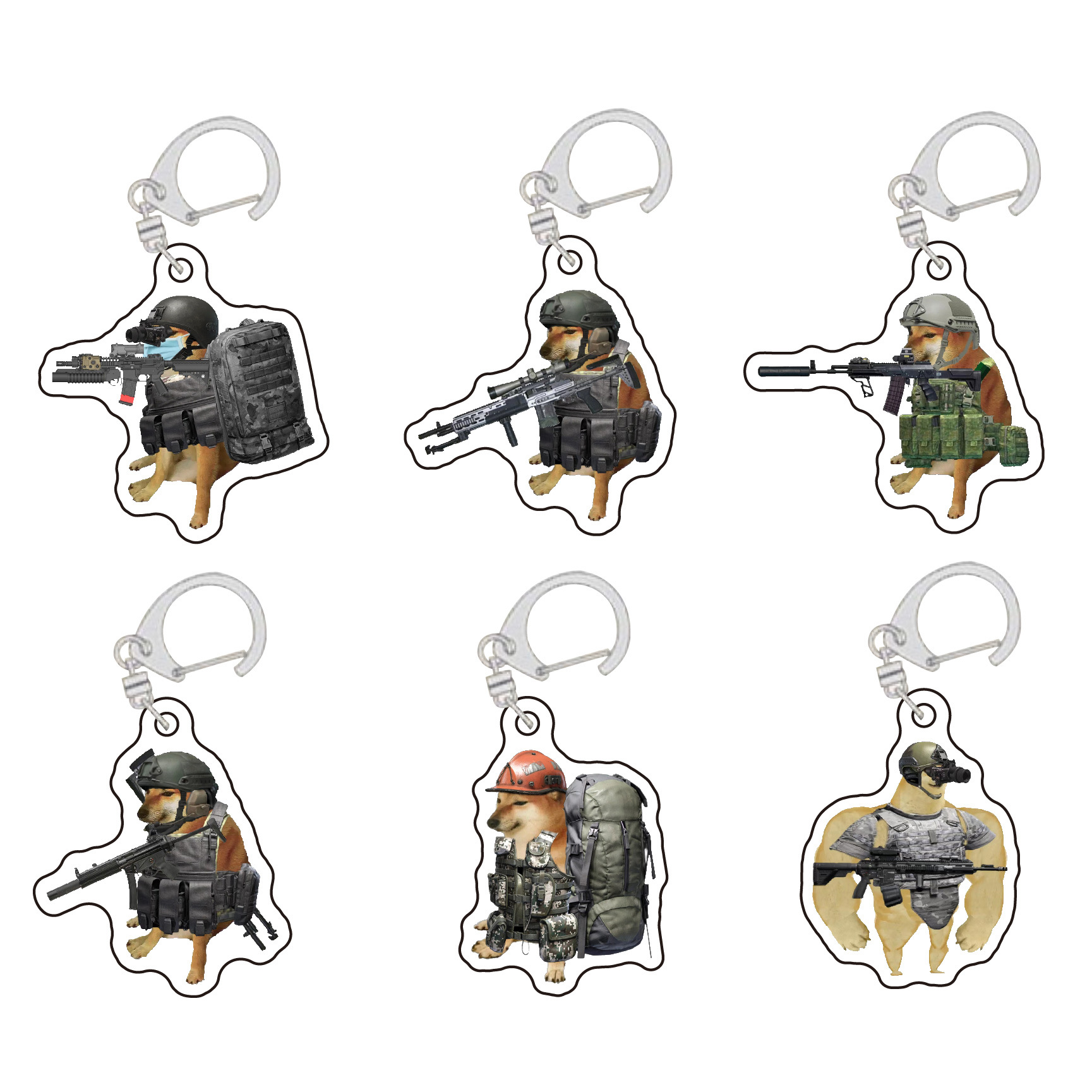 Dark Zone Break Cheems Dog Fix vs God of War perímetro colgante emoticon extraño bolso llavero colgante acrílico