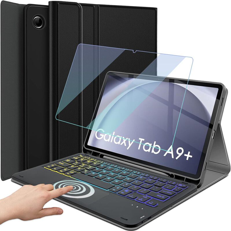 Suitable for Samsung Galaxy Tab A9Plus Backlight Touchpad Keyboard Leather Case A9+ Shell A11+ Bluetooth Keyboard