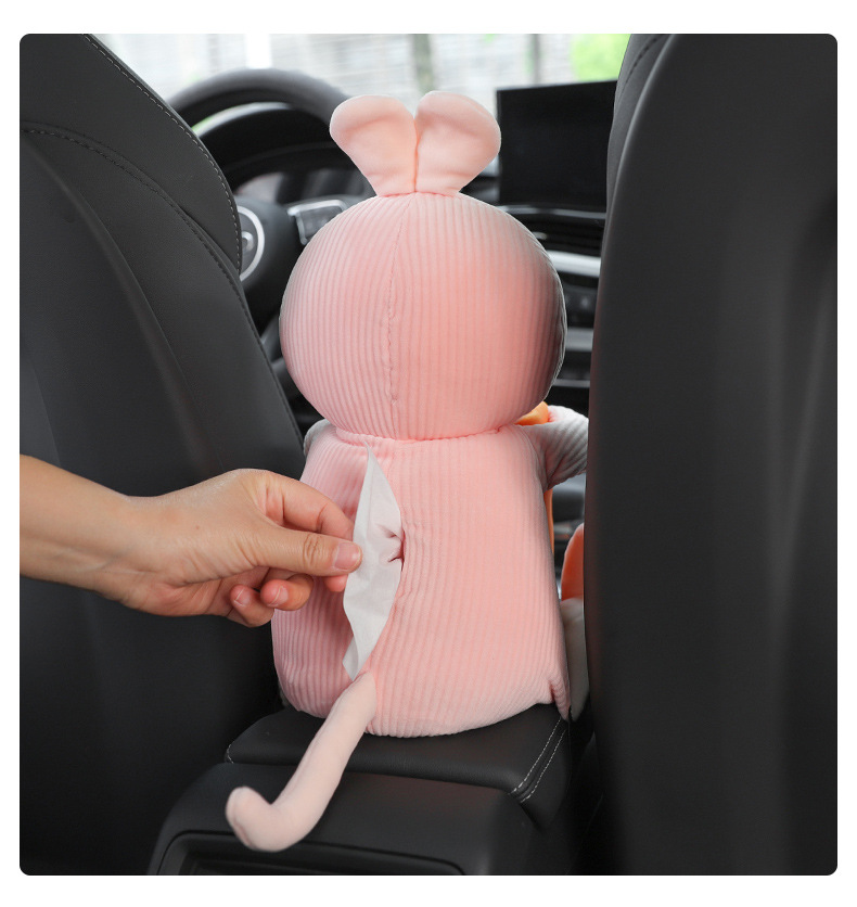 Creative Car Tissue Box, Trash Can, Two-In-One Multi-Functional Car Armrest Box, Paper Box, Cute Car Supplies