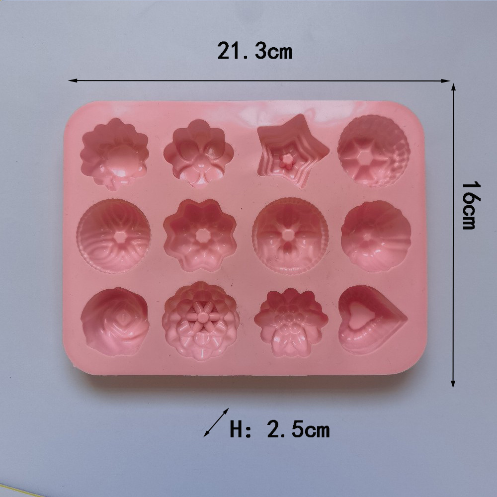12 flores 419 pastel de chocolate molde de silicona molde de jalea torta molde de pan herramientas de horneado