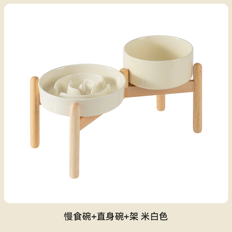 Tazón de cerámica para perros y gatos para mascotas, cuello para perros y cachorros pequeños y medianos, anti-derrumbe, anti-asfixia, tazón de alimentación lenta, tazón de alimentación lenta transfronterizo