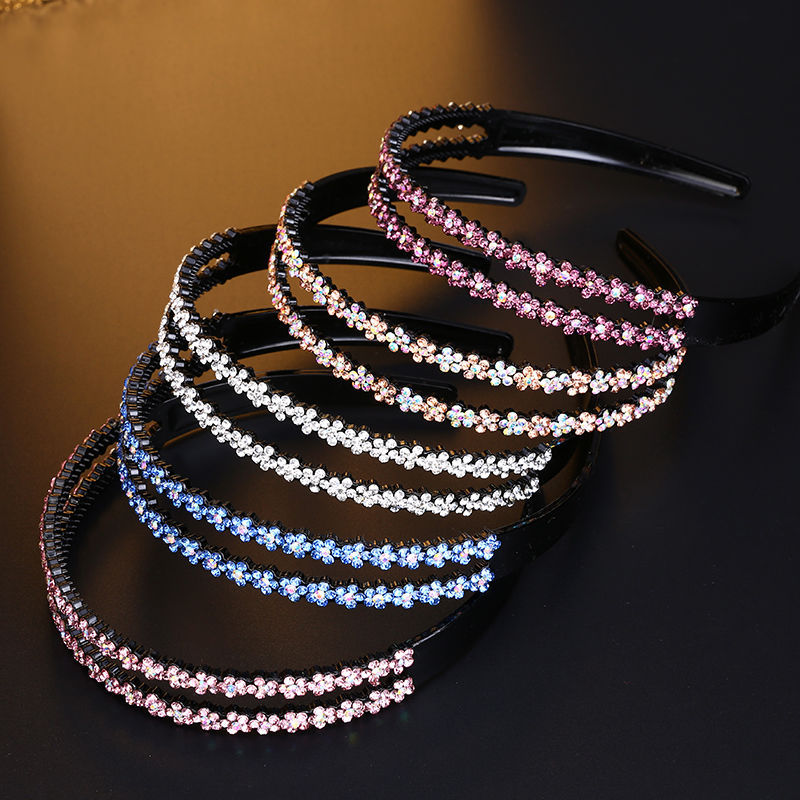 Hair hoop the republic of korea Rhinestone Simplicity non-slip Head hoop Wash one's face Card issuance Headdress Hair clips adult Top clamp Hair hoop