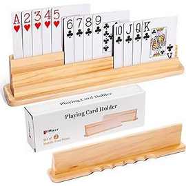 跨境木质扑克牌收纳底座实木懒人扑克牌辅助器桌面多层明星片底座