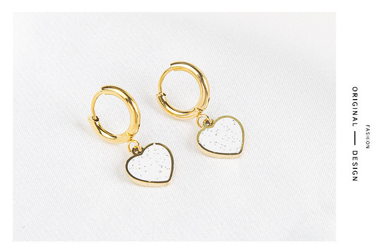 Fashion Heart Shape Stainless Steel Plating Drop Earrings 1 Pair display picture 1