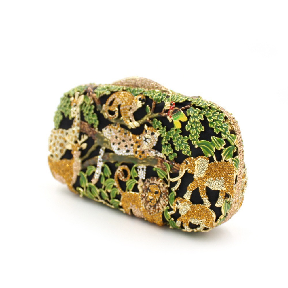 Bolsa de cristal animal transfronteriza Animal Bosque hueco de diamante bolsa de cena de diamante bolsa de mano de mujer