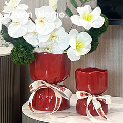 Ins風高颜値陶磁器花瓶生け花高級感創意ソフトホーム手花束花瓶置物