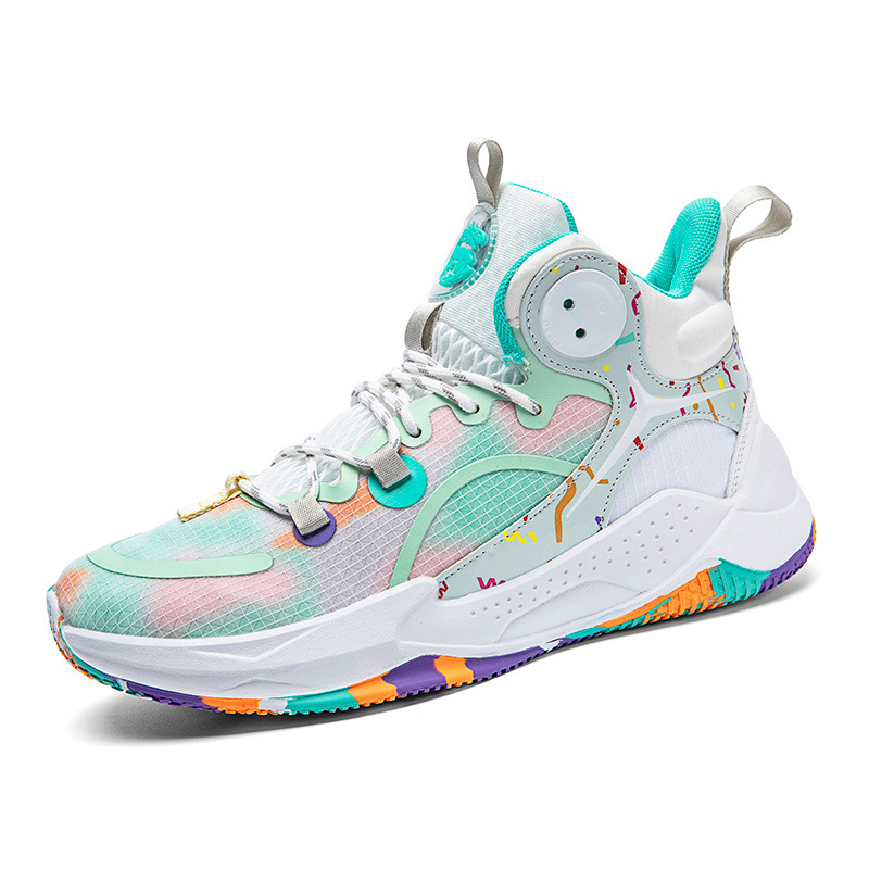 852 Men's and Women's Shoes Basketball Shoes Spring and Winter Camouflage Mesh Cloth Youth Student Sports Shoes Trendy Shoes Couples Anti-Slip