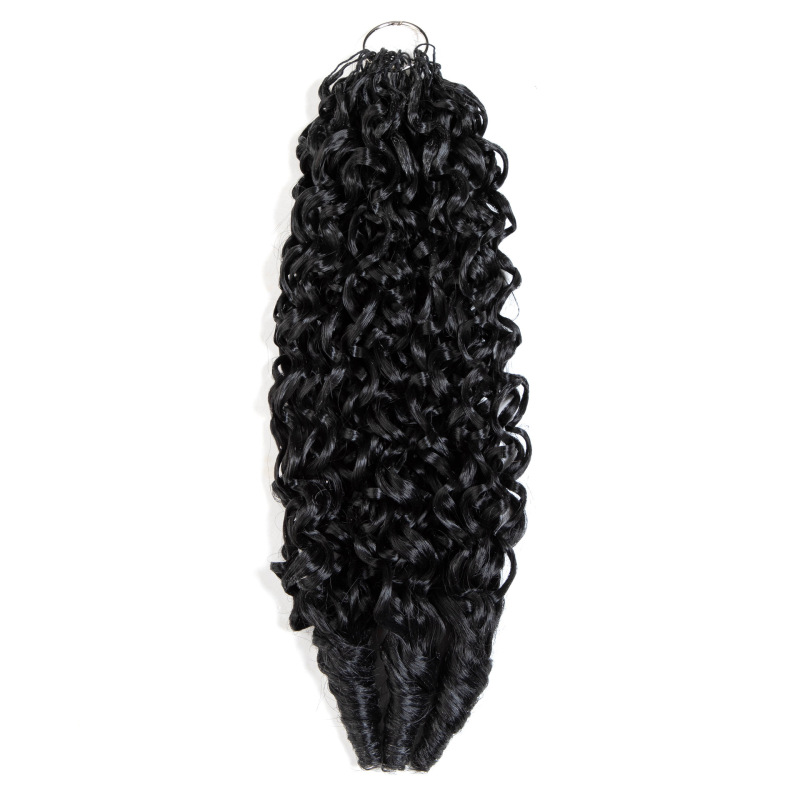 Three Generations of Crochet Braided Hair Extensions, Feather Hair Extensions, Protein Silk, Lightweight, Seamless, Invisible to Wear, Burmese Curly Feather Seamless Wigs