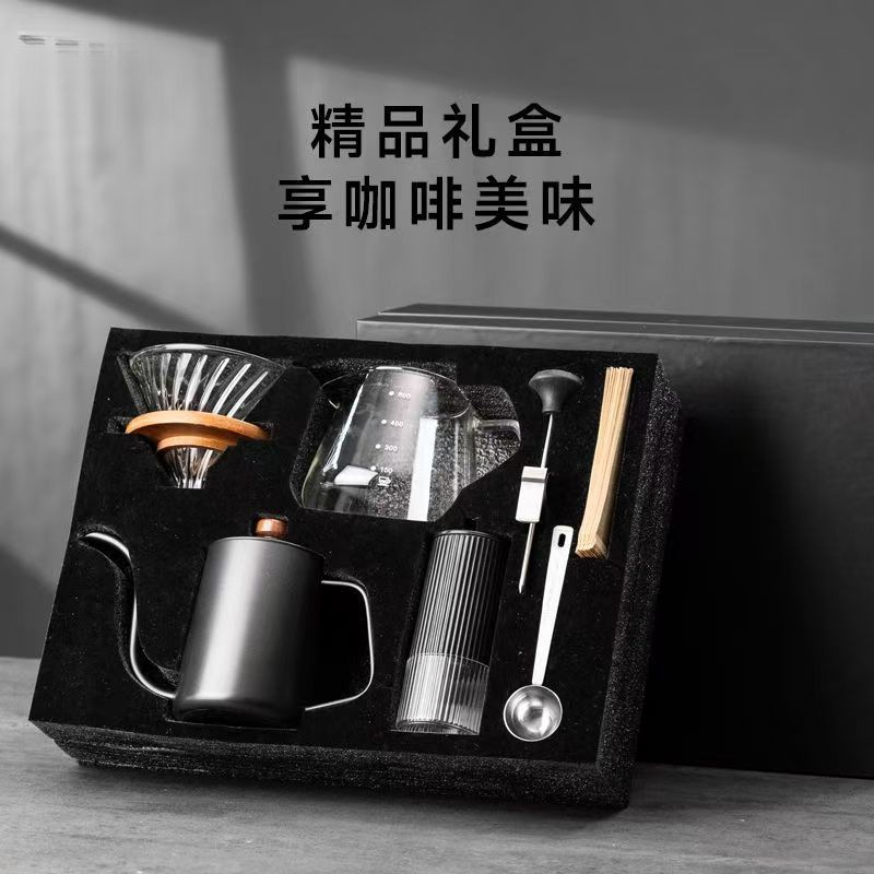 Kit de café de campamento al aire libre equipo de café de viaje portátil cafetera de café molino de mano cafetera