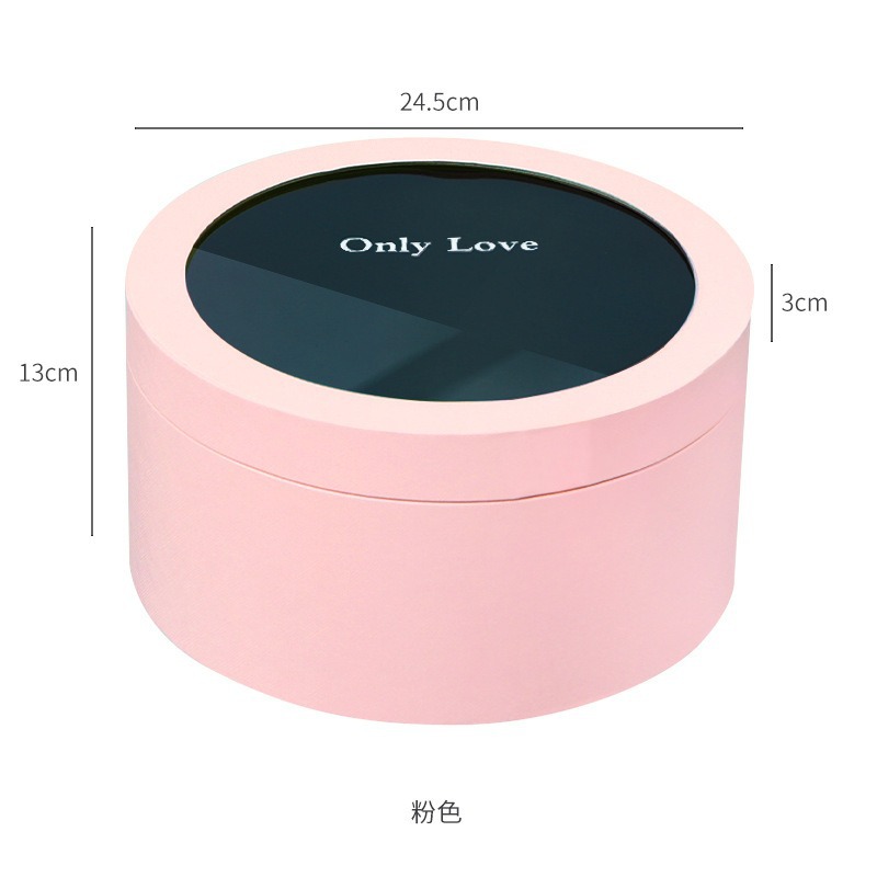 Caja de plástico rectangular para embalaje de flores, caja redonda para embalaje de frutas, caja de regalo de alta gama, caja de flores en forma de corazón con dos ventanas