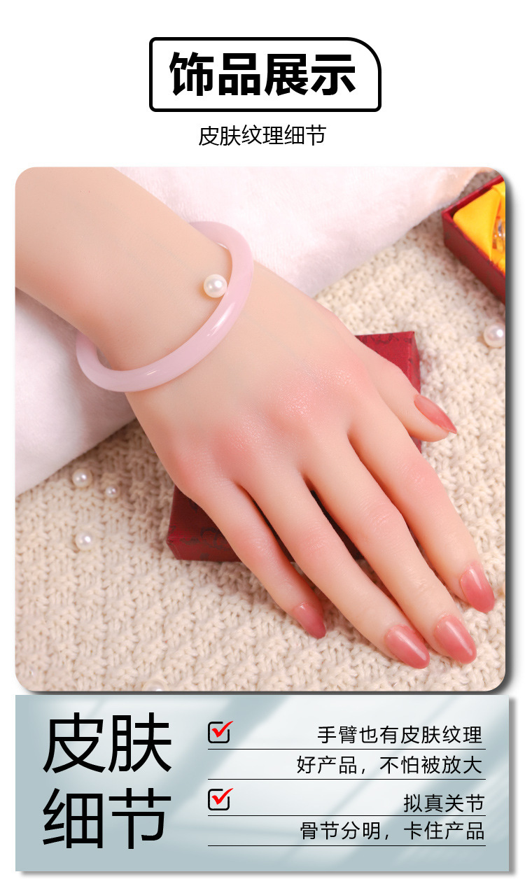 Jiuai Silicone Hand Model Prop, Left Foot Cast, Realistic Female Hand Photography Tool — detail image 7