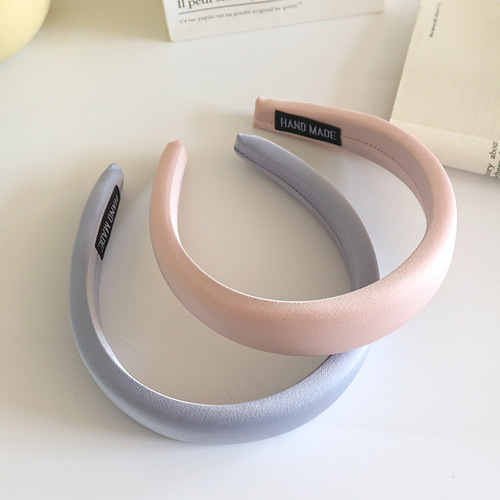 Internet celebrity Korean solid color Korean satin headband summer temperament girl wide-brimmed hairpin versatile high skull headband
