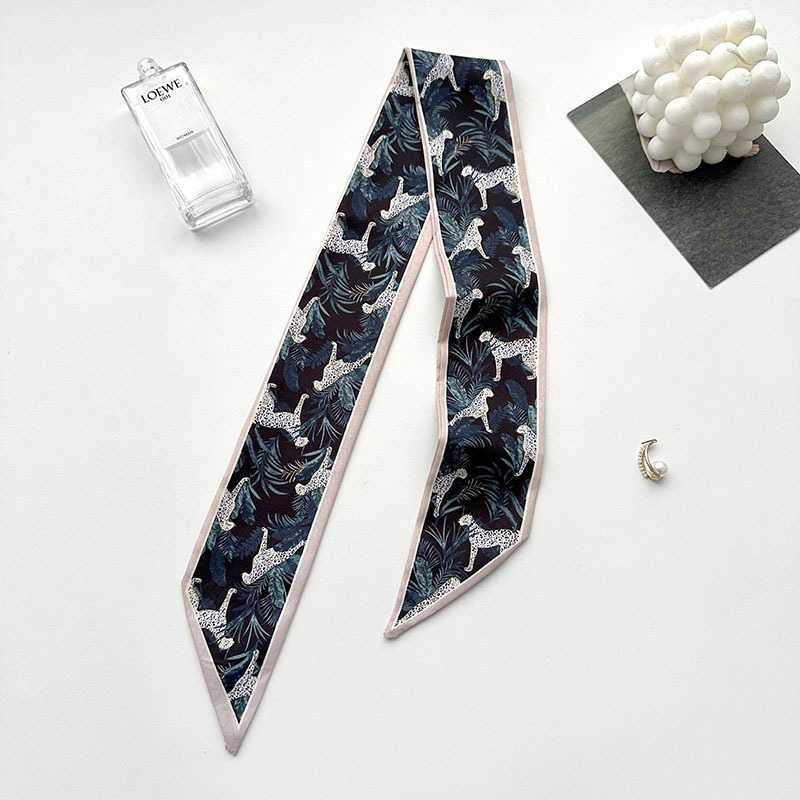 Correa de cabello femenina temperamento coreano retro bufandas de anacaju largo trenzado decoración de cabello correa de pañuelo bufandas de seda multifacé tocado