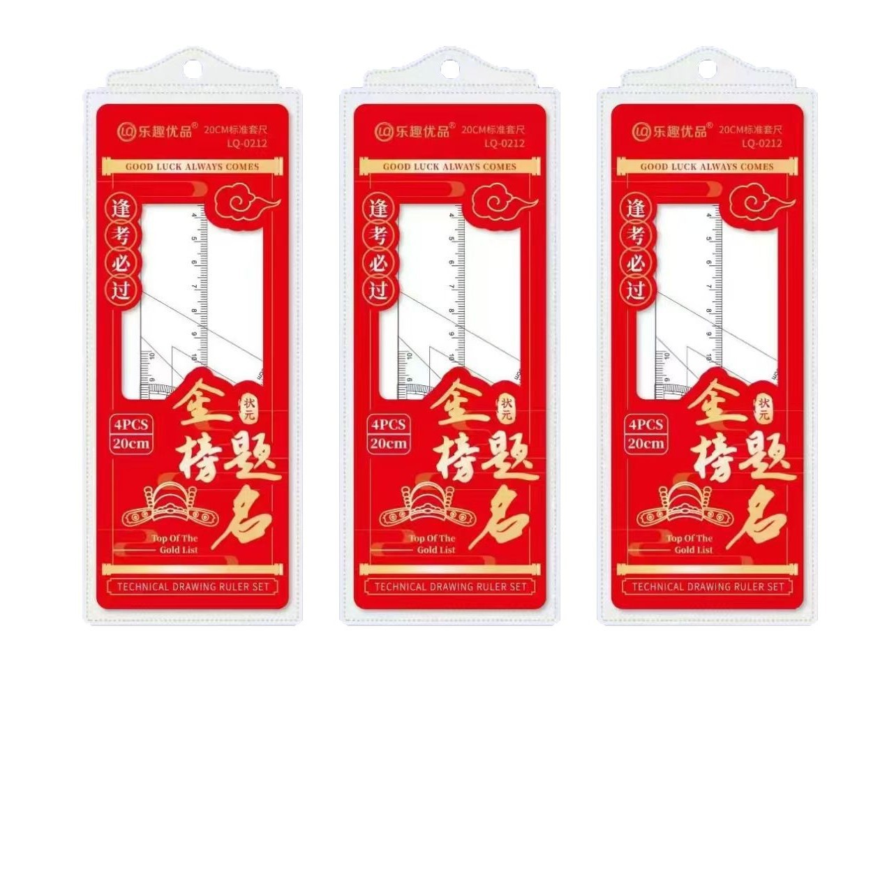 dibujos animados simplista hermoso conjunto de reglas estudiantes multifuncional de alto valor facial regla de papelería cuatro piezas conjunto de plástico primario al por mayor