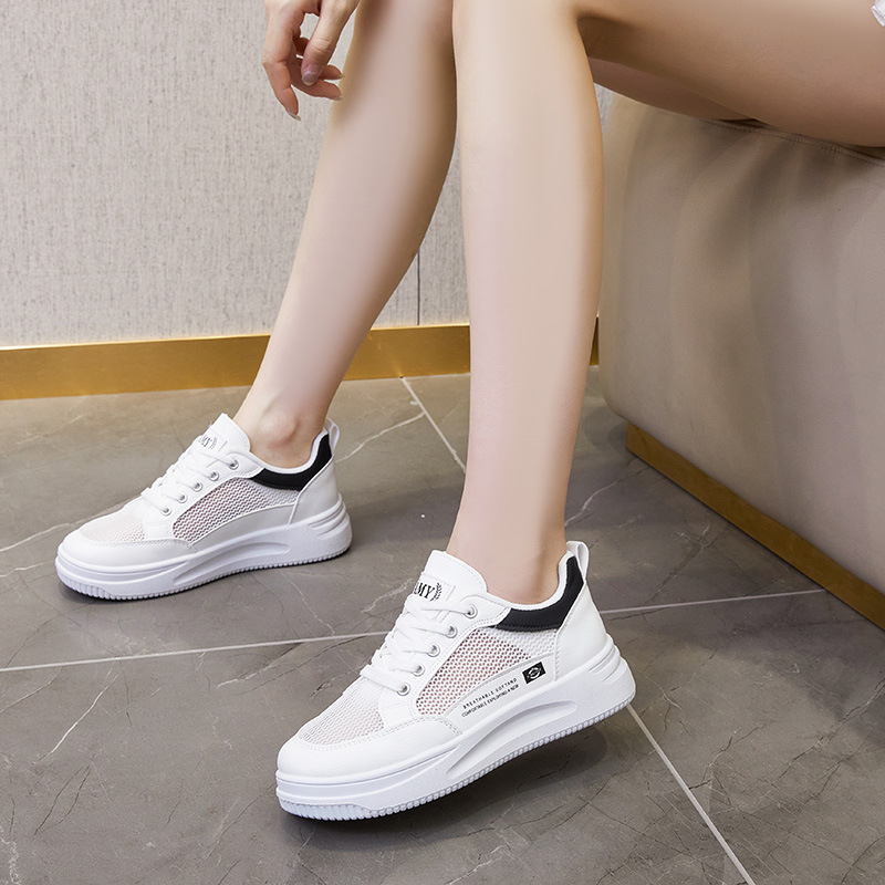 Zapatos de mujer 2026, zapatillas cómodas de suela blanda, zapatos blancos de mujer, zapatillas de mujer de suela gruesa, zapatillas bajas.