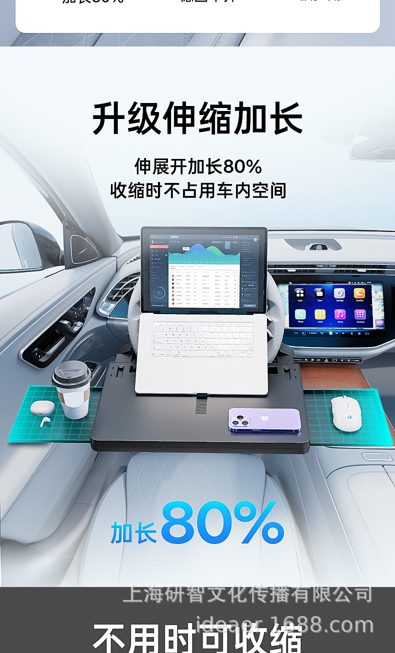 Steering wheel table board, car laptop stand, tablet table, office work desk for the driver's seat A15