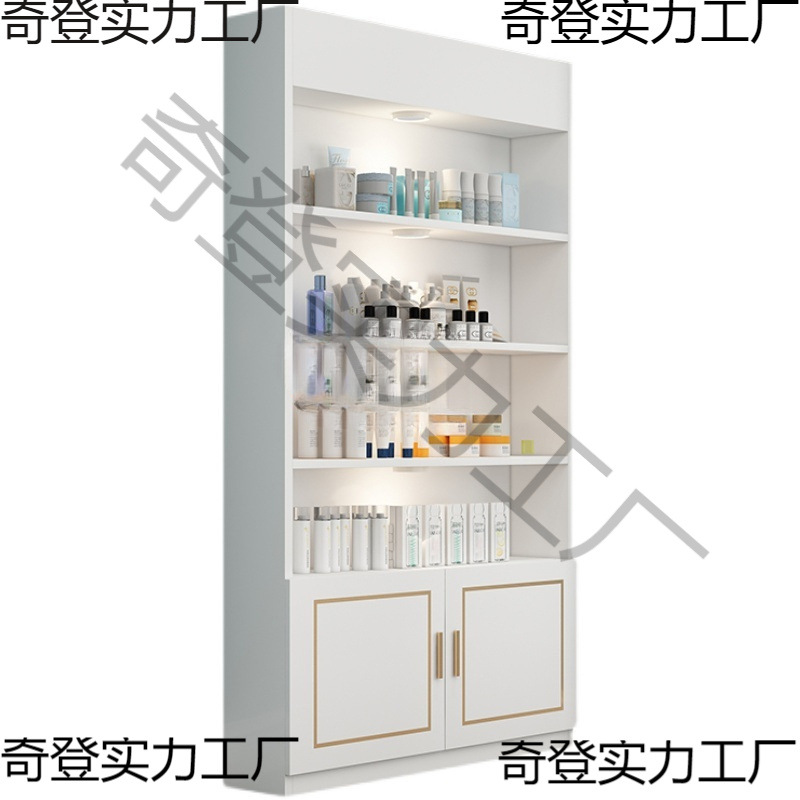 F諃2轻奢金色陈列柜美容店置物架落地式美容产品展示柜