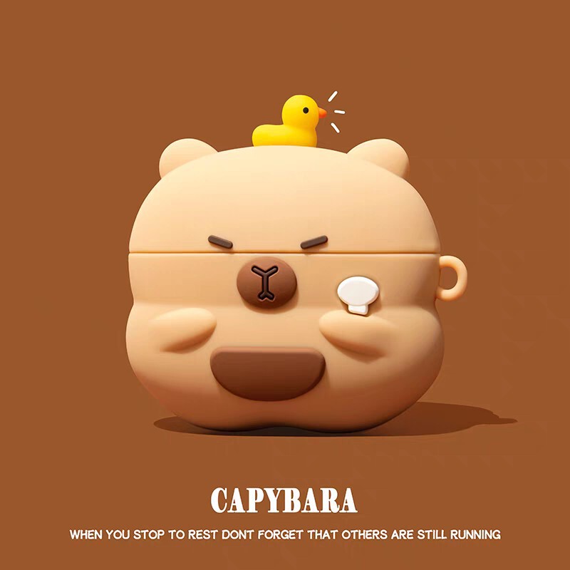 Duck Head Capybara Airpodspro2 Protective Case Suitable for 5Th Generation Apple Earphone Case Airpods3 Protective Case
