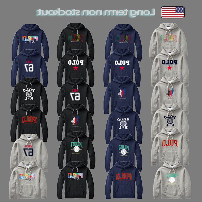 Spring 24 Polo Bear Hooded Ralph Lauren Bear Sweatshirt Men's Winter Top Pullover Hooded Fleece Outer