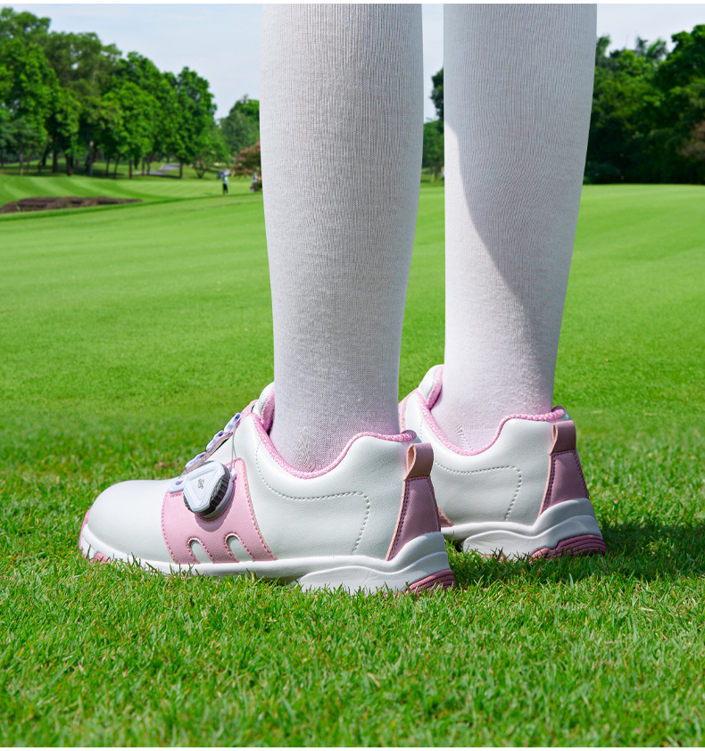 Giày golf trẻ em PGM thoáng khí chống trượt, dây giày xoay nút, đế EVA nhẹ — XZ099 bột trắng B, XZ099 Trắng Xanh lục huỳnh quang chi tiết 9