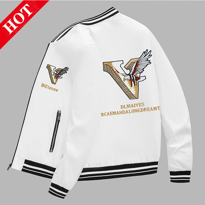 Pilot Jacket Men's Trendyy Brand 2024 New Eagle Embroidery High Quality Men's Baseball Uniform Autum European Trend