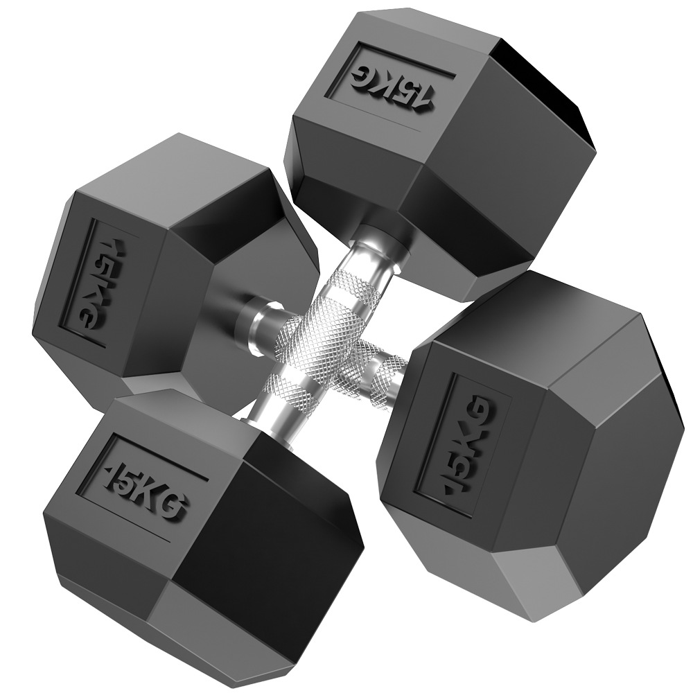Mancuerna hexagonal fijo de plástico chapado hombres fitness gimnasio en casa hierro puro 204050 mujeres mancuerna