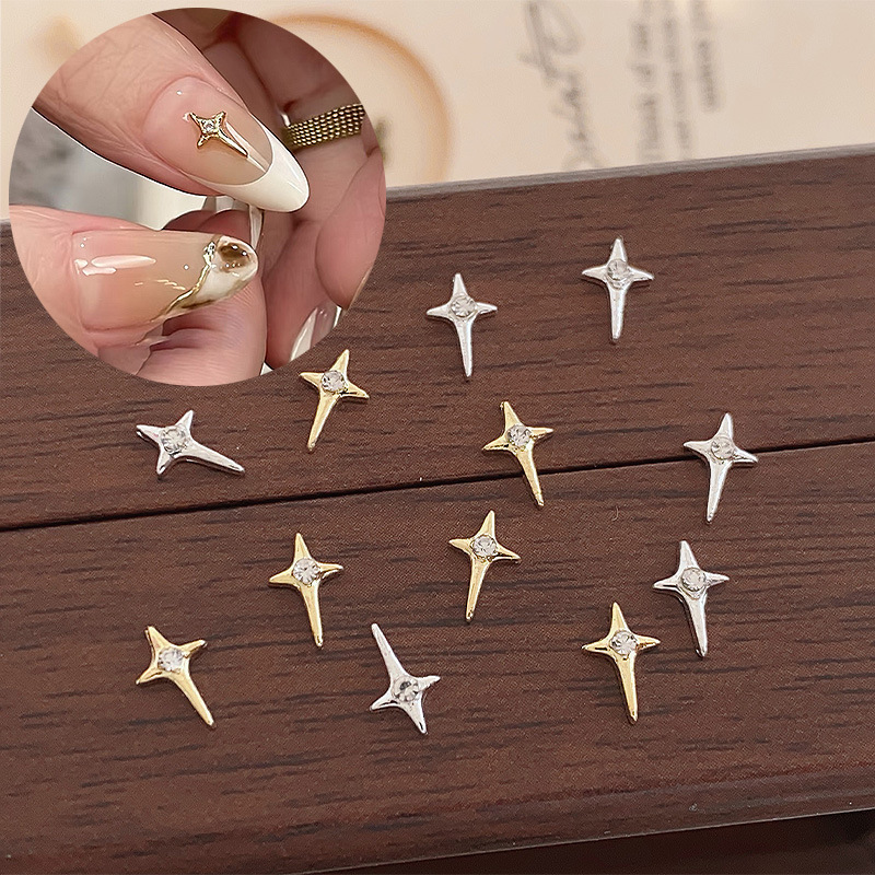 Nail Art Retro Cross Starburst Four-Pointed Star Rhinestone Metal Alloy 3D Nail Decoration Wholesale Nail Art Retro Cross Starburst Four-Pointed Star Rhinestone Metal Alloy 3D Nail Decoration Wholesale