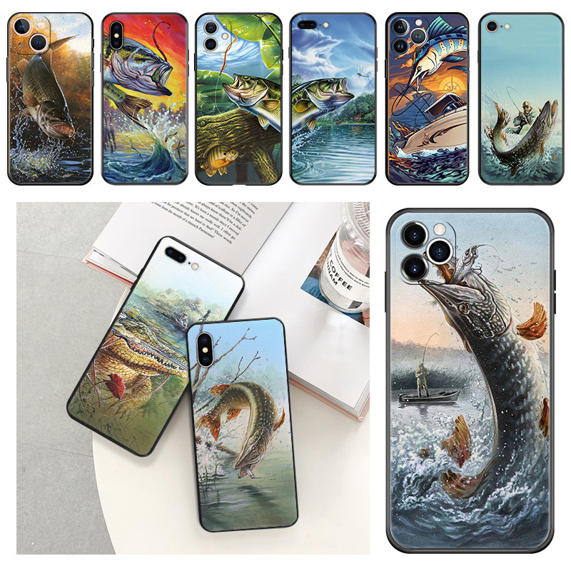 for apple iphone carp fishing art camera case