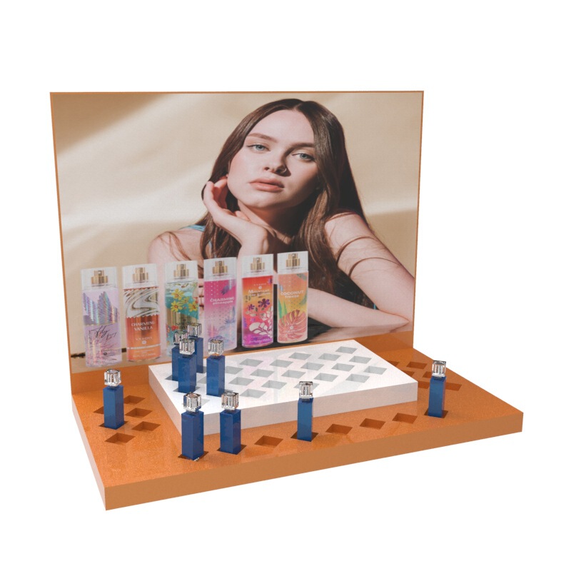 Desktop Acrylic Perfume Storage Bracket Cosmetic Storage Fit Rack L-shaped Nail Polish Display Stand Stepped