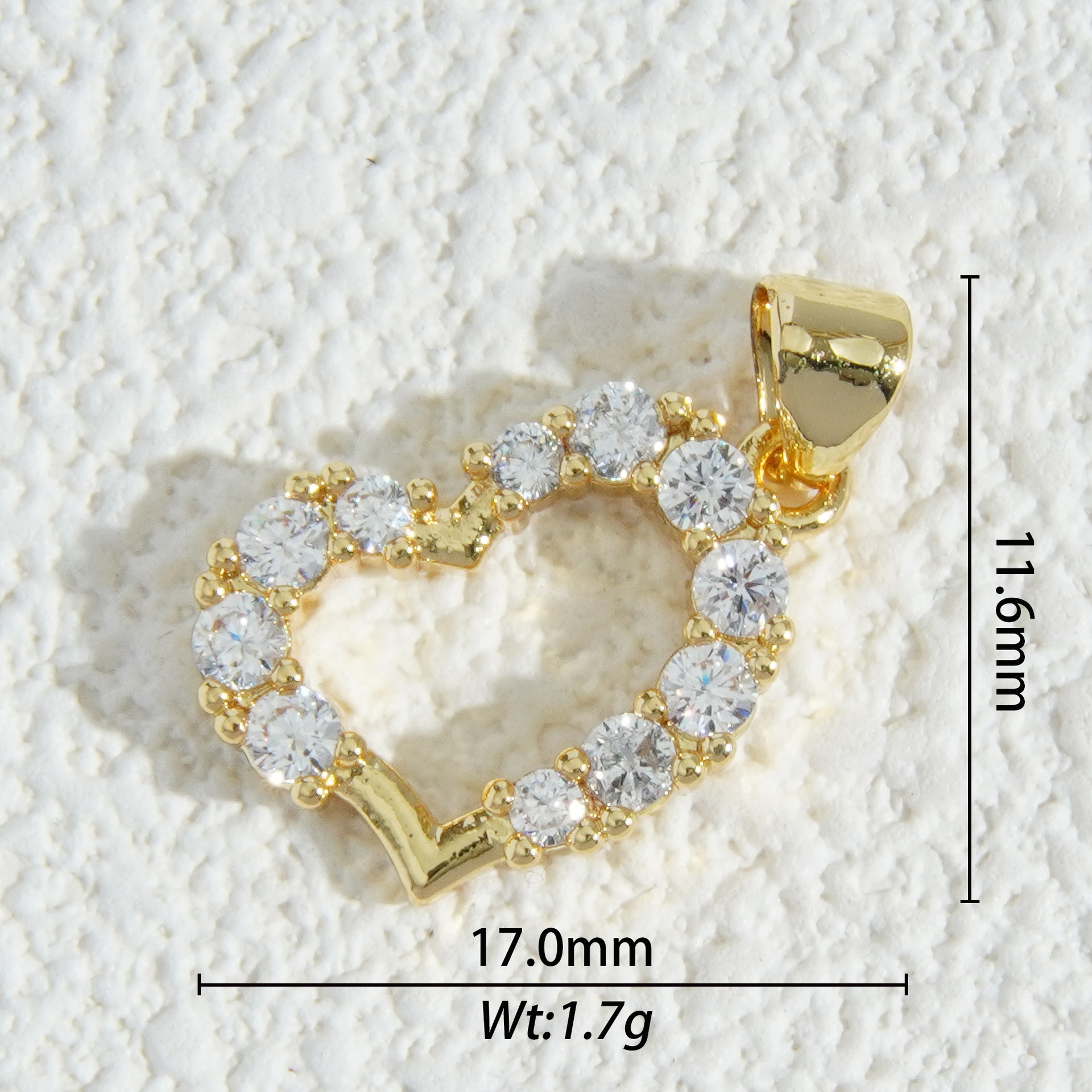 18K oro micro-cristalino accesorios de piedra estrella luna mariposa flores amor colgante DIY collar material pendientes
