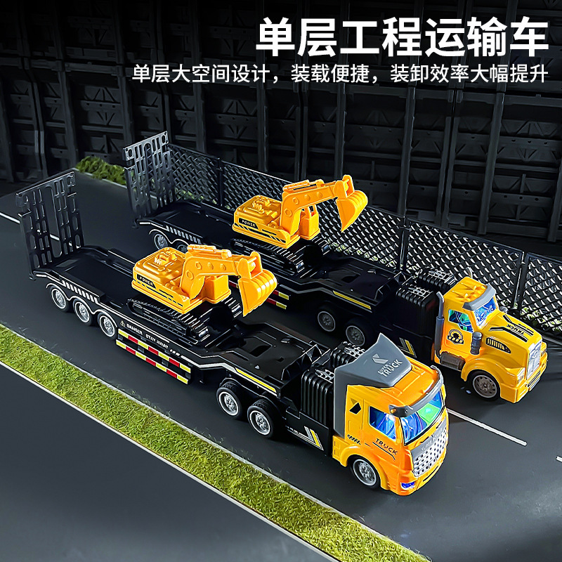 Wireless remote control engineering vehicle toy gift heavy semi-trailer container oil tank charging large truck flat forklift