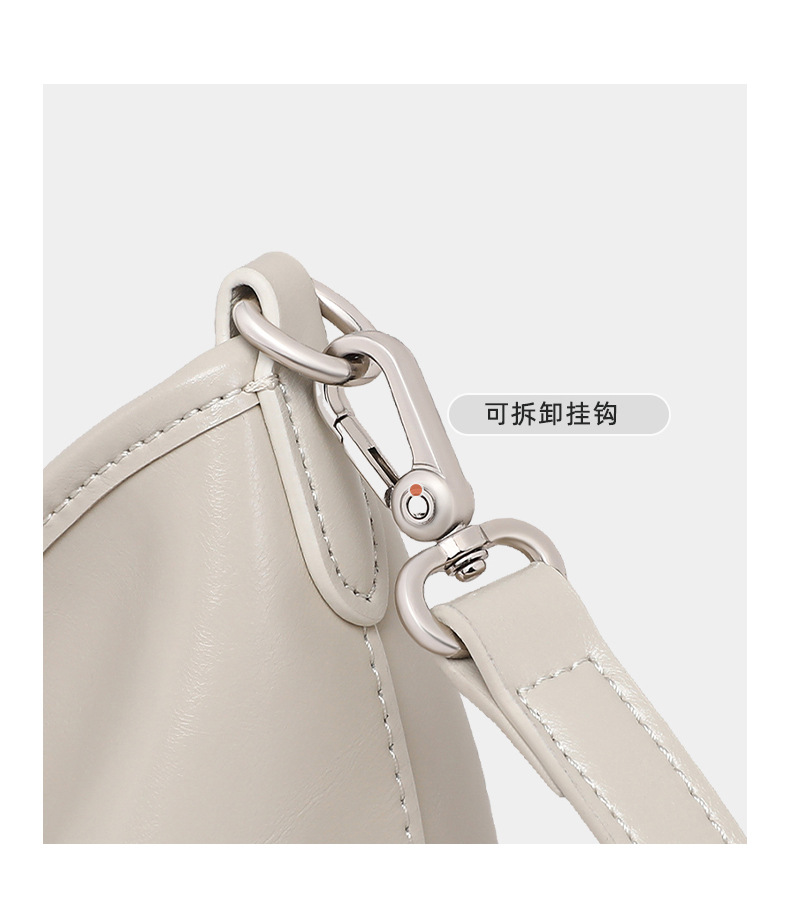 Túi tote nữ cỡ lớn đeo vai chéo đi làm — màu trắng ngà, đen chi tiết 13