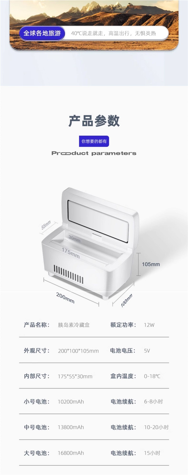 Japan's V Is K | Portable Insulin Refrigeration Box for Car and Home Use, Small Refrigerator for Medicines and Injections.