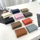 Card Holder women's genuine leather folding card holder H home EP palm print snap button high-end cross-border card holder coin purse coin bag