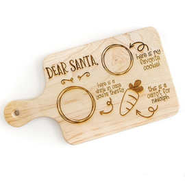 跨境圣诞节切菜板水果托盘带把手姜糖饼干咖啡蔬菜盘牛奶零食托盘