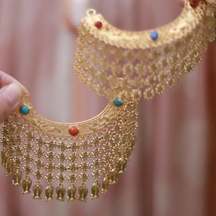 Comb into a Loose Bun, Late Song Dynasty Style, Restored Gold-Plated Curtain Comb with Gemstone Tassel Hair Accessory, Back-Pressed Group Purchase