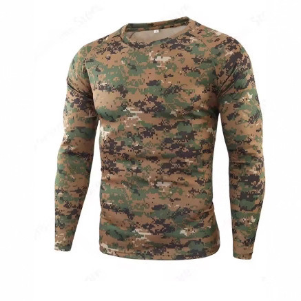 Men's Long Sleeve T-Shirt 3D Printed Graphic T-Shirt Men's Fashion Fitness Top T-Shirt Outdoor Camouflage