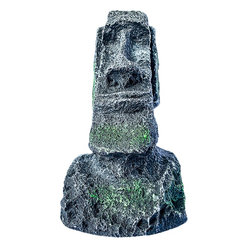 Paisajismo artesanía acuario paisajismo decoración estatua de piedra resina antiguo retrato romano crawler decoración Isla de Pascua