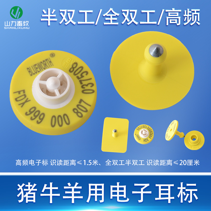 蓝创电子耳牌猪牛羊用半双工电子耳标全双工电子标高频猪羊用耳牌