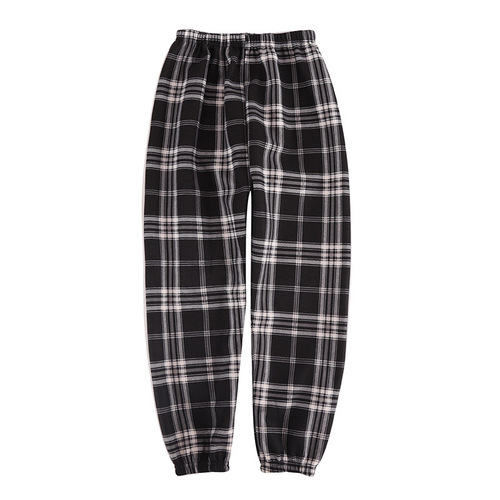 Winter Children's Casual Pants with Fleece and Thickening, Fashion Trend Waist Pants for Boys and Girls, Plaid Trousers with Leg Garter, for Young Children