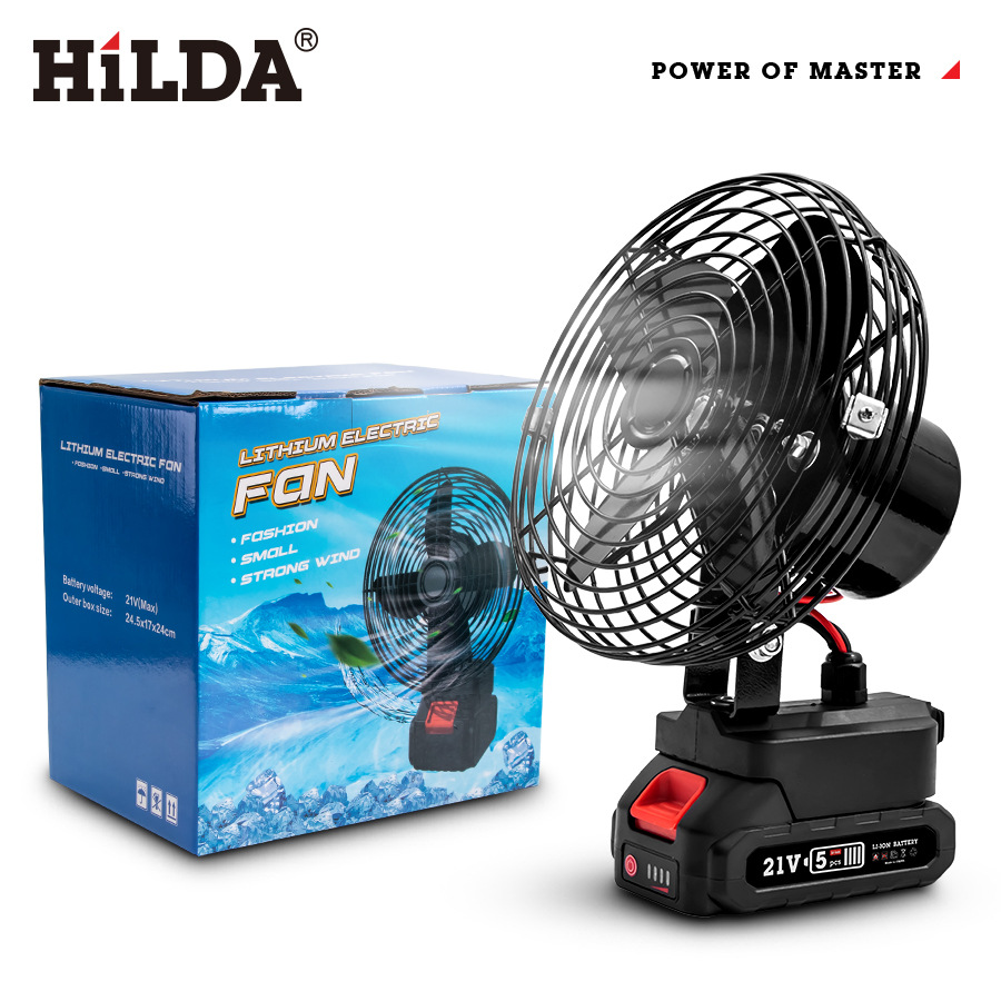 Hilda ventilador universal ventilador al aire libre suministros Mt interfaz portátil de alta potencia secador de pelo batería de litio
